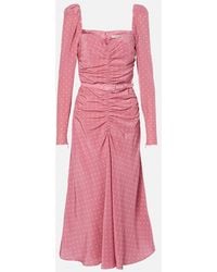 Alessandra Rich - Polka-Dot Silk Maxi Dress - Lyst