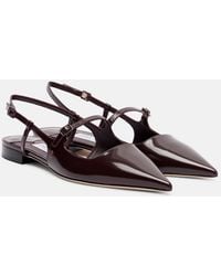 Jimmy Choo - Didi Patent Leather Slingback Flats - Lyst