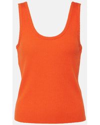 Vince - Ribbed-knit Cotton-blend Tank Top - Lyst