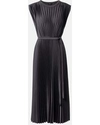 JOSEPH - Volta Belted Plisse Satin Midi Dress - Lyst