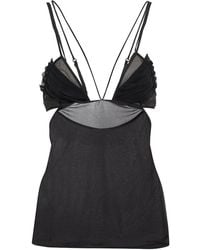 Nensi Dojaka - Top Lencero De Malla Con Abertura - Lyst