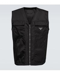 Prada - Logo Plaque Zip-Up Gilet - Lyst