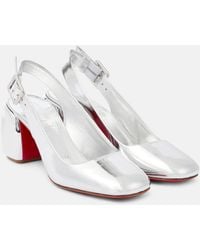 Christian Louboutin - Minny 70 Metallic Leather Slingback Pumps - Lyst