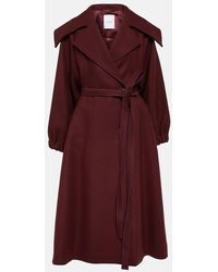 Patou - Belted Double-breasted Wool-blend Coat - Lyst