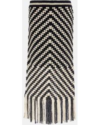 Zimmermann - Crocheted Skirt With Fringes - Lyst