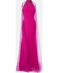 Jenny Packham - Limelight Crystal-embellished Caped Gown - Lyst