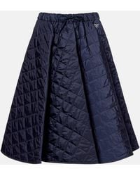 Prada - Re-Nylon Quilted Midi Skirt - Lyst