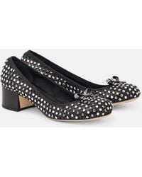 Rene Caovilla - Crystal-Embellished Leather Pumps - Lyst