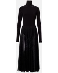 Norma Kamali - Sheer Jersey And Mesh Midi Dress - Lyst