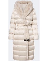 Max Mara - Belted Hooded Puffer Coat - Lyst