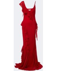 De La Vali - Mayara Ruffled Georgette Gown - Lyst
