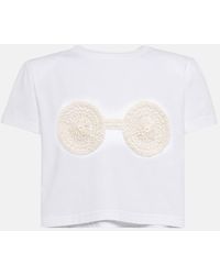 Magda Butrym - T-shirt in cotone con crochet - Lyst