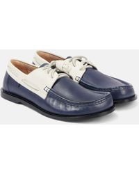 Loewe - Campo Leather Boat Shoes - Lyst