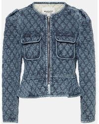 Isabel Marant - Deliona Quilted Zip-up Denim Jacket - Lyst
