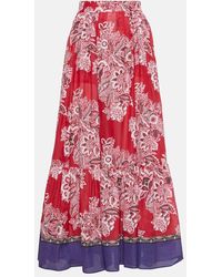Etro - High-rise Cotton And Silk Maxi Skirt - Lyst
