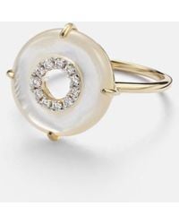 Mateo - 14Kt Ring With Diamonds And Pearls - Lyst