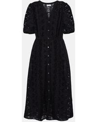 Velvet - Rorio Embroidered Cotton Midi Dress - Lyst