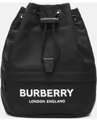 Burberry Pochette à cordon de serrage en nylon avec logo - Noir