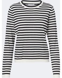 Velvet - Roxy Striped Cotton And Cashmere T-Shirt - Lyst