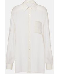 The Row - Nesson Oversized Striped Cupro Shirt - Lyst