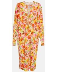 Dries Van Noten - Floral-print Jersey Midi Dress - Lyst