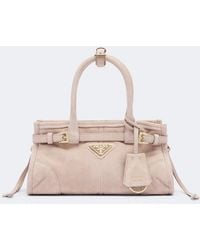 Prada - Bonnie Mini Suede Top-Handle Bag - Lyst