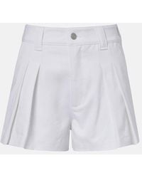 FRAME - The Structural Pleated Denim Shorts - Lyst