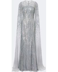 Jenny Packham - Cosmic Dust Embellished Caped Gown - Lyst