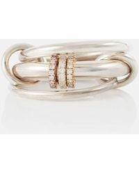 Spinelli Kilcollin - Ring Gemini Aus Sterlingsilber Mit 18Kt Gelb- Und Rosegold Und Diamanten - Lyst