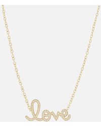 Sydney Evan - Love 14kt Gold Necklace With Diamonds - Lyst