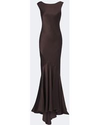 Max Mara - Open-Back Satin Maxi Dress - Lyst