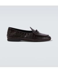 Rubinacci - Marfy Croc-Effect Leather Loafers - Lyst