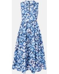 Erdem - Floral-Applique Ruffled Cotton Cocktail Dress - Lyst
