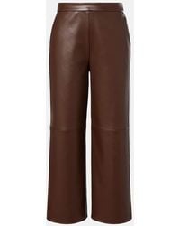 Max Mara - Amati Cropped Faux Leather Wide-Leg Pants - Lyst