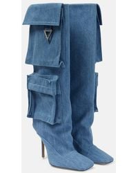 The Attico - Sienna 105mm Denim Boots - Lyst
