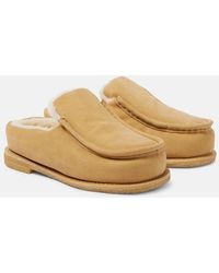 JW Anderson - Shearling-Lined Suede Mules - Lyst