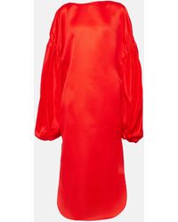 Khaite - Zelma Puff-sleeve Silk Gown - Lyst