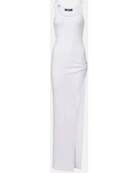 Versace - Maxikleid Safety Pin Aus Einem Baumwollgemisch - Lyst