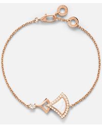 BVLGARI - Armband Divas' Dream Aus 18Kt Rosegold Mit Diamanten Und Perlmutt - Lyst