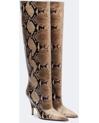 KHAITE - Bella Snake-Effect Leather Knee-High Boots - Lyst
