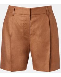 Brunello Cucinelli - Mid-Rise Linen Bermuda Shorts - Lyst