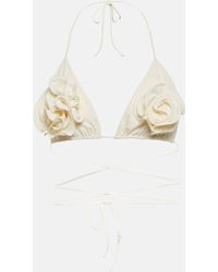 Magda Butrym - Haut de bikini triangle a fleurs - Lyst