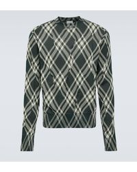 Burberry - Checked Cotton-blend Sweater - Lyst