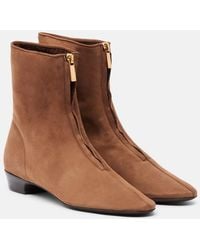 Herbert Levine - Easy Does It Shearling-Trimmed Suede Ankle Boots - Lyst