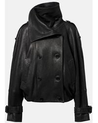 Acne Studios - Double-Breasted Leather Jacket - Lyst
