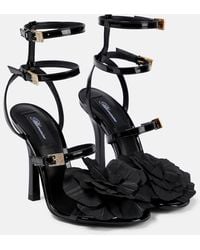 Blumarine - Embellished Patent Leather Sandals - Lyst
