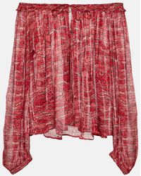 Isabel Marant - Off-Shoulder-Top Vutti Aus Chiffon - Lyst