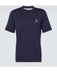 Brunello Cucinelli - Bedrucktes T-Shirt aus Baumwolle - Lyst