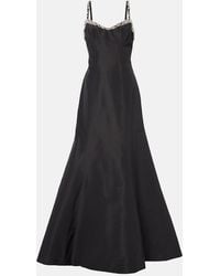 Monique Lhuillier - Tumpet Embellished Silk Gown - Lyst
