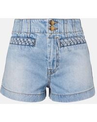 Zimmermann - Shorts Di Jeans Lucky A Vita Alta - Lyst